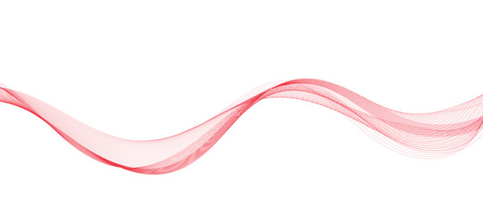 Abstract vector background with red wavy lines. Red lines vector illustration. Curved wave. Abstract wave element for design.