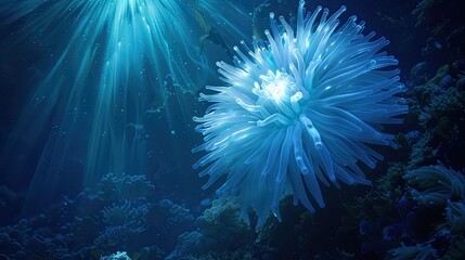 An underwater bloom that shines like a star guiding lost travelers in the oceans depths