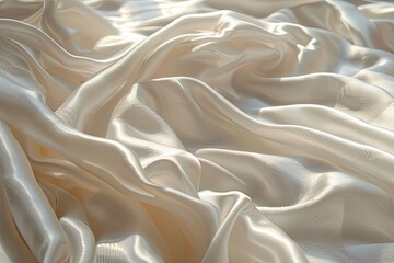 Soft creamy silk sheets gently folded - obrazy, fototapety, plakaty