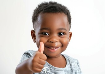 Happy Toddler Giving Thumbs Up with a Confident Smile - Generative AI