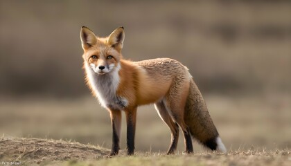 Naklejka na ściany i meble A Fox With Its Ears Perked Forward Alert For Dang