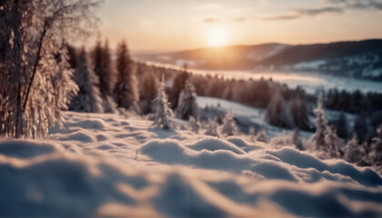 Aurora Bianca- Paesaggio Invernale Illuminato dai Primi Raggi del Sole