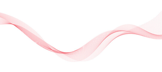 Abstract vector background with red wavy lines. Red lines vector illustration. Curved wave. Abstract wave element for design.