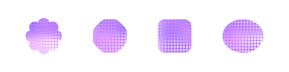 Holographic sticker set. Hologram shiny badges.