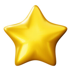 Gold star 3d vector realistic icon. Yellow 3d star. Customer rating feedback, rang, achievements - 761323519