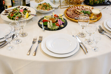 table set for a wedding reception