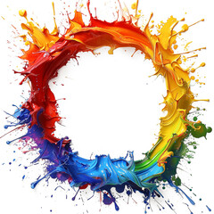 colorful splashes explosion or splash on transparent background , png format. 