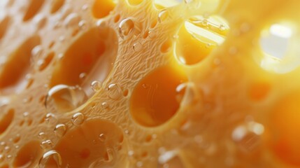 Close up cheese with holes