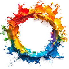 colorful splashes explosion or splash on transparent background , png format. 