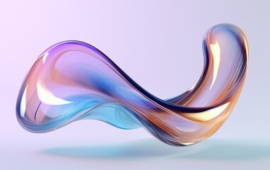3d glass of abstract shape in the form of a wave. illustration of 3d rendering