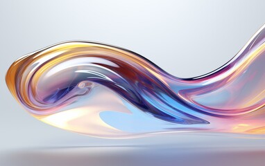 3d glass of abstract shape in the form of a wave. illustration of 3d rendering