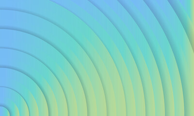 Blue and green abstract background with gradient. Expanding rings emanating from the lower corner. Abstract horizontal vector template for banner, backdrop, card, invite.