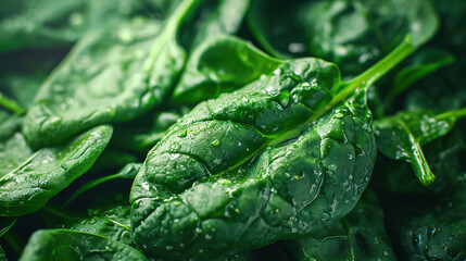Obraz premium super Ultra closeup macro of spinach