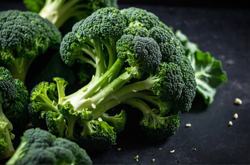 Macro photo green fresh vegetable broccoli