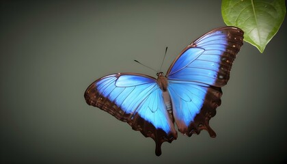 A Vibrant Blue Morpho Butterfly In Flight