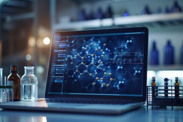 Molecular Chemistry Research Displayed on Laboratory Computer