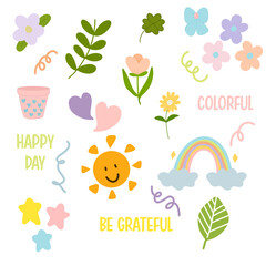 Cute Journaling Sticker In Colorful Color Palette