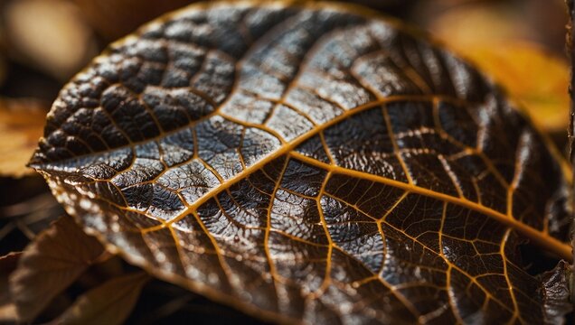 macro image of ultra detailed leaf