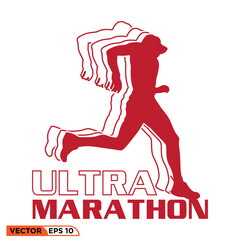 Running marathon logo