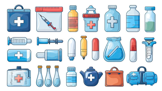 icon set logos of american diabetes alert day , 26 march , isolated on white background 