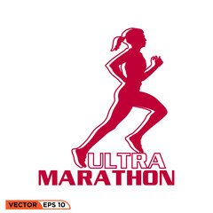 Running marathon logo