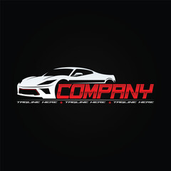 racing car logo, sports car logo template, vector illustration