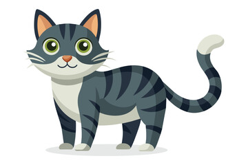 Fototapeta na wymiar Cat flat animal vector pro style illustration.