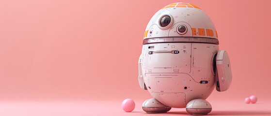 easter egg space robot with decoration on a free red background