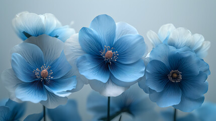 Beautiful light blue flowers, a soothing sight.