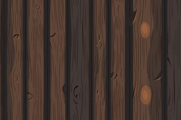 Wood texture, vector eps illustration. Natural Dark Wooden Background.
