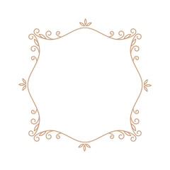 Thin gold beautiful decorative vintage frame for your design. Making menus, certificates, salons and boutiques. Gold frame on a dark background. Space for your text. Vector illustration. - 761335187