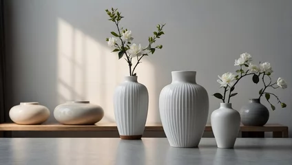 Zelfklevend Fotobehang Chinese vases on the table © Amir Bajric