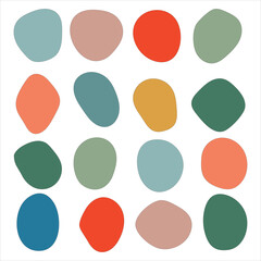 Abstract blotch shape. Random abstract liquid organic color irregular blotch shapes. Set of modern graphic elements. Liquid shape elements. Fluid dynamical colored forms banner. Vector illustration. 