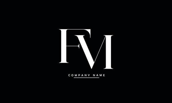 MF, FM, M, F Abstract Letters Logo Monogram