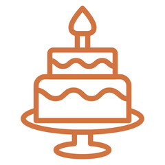 Two Layered Cake Icon Style