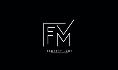 MF, FM, M, F Abstract Letters Logo Monogram