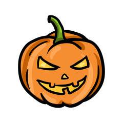 Jack-o-lantern Pumpkin Doodle Icon