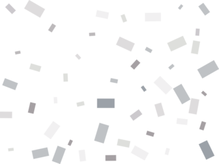 Rectangular silver confetti