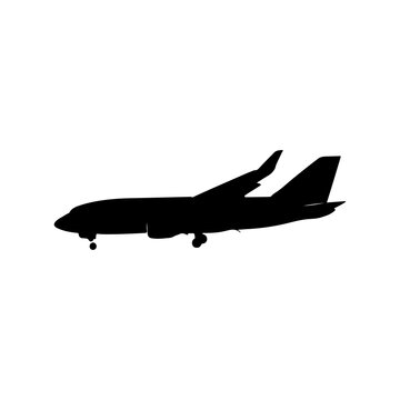 recommend clip art: black silhouette of a plane side view