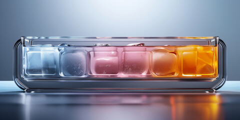 Colorful ice cubes.