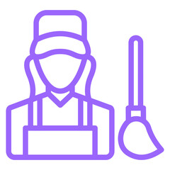 Female Cleaner Icon Style