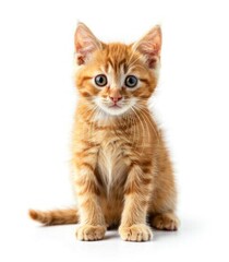 A Fluffy Ginger Kitten Posing with Innocence - Generative AI