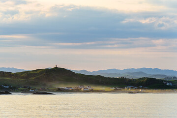 Sunrise of Village over FjordSailing, Stavanger, Boknafjorden, Norway, Europe