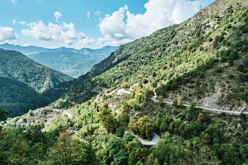 steep and winding mountain pass across the Col de Turini.