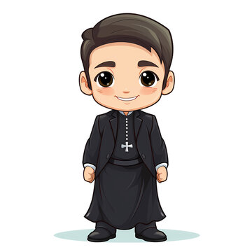 Cute child posing as a Priest