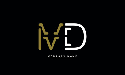 MD, DM, M, D Abstract Letters Logo Monogram