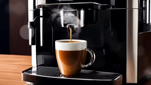 Espresso coffee maker. Seamless looping time-lapse 4k video animation background