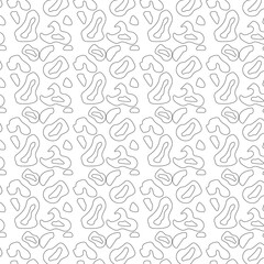 Set of funny and primitive designs of abstract shapes. Seamless black pattern on a white background. Creative collection of abstract art for kids or holiday design. Simple children's drawings with a t