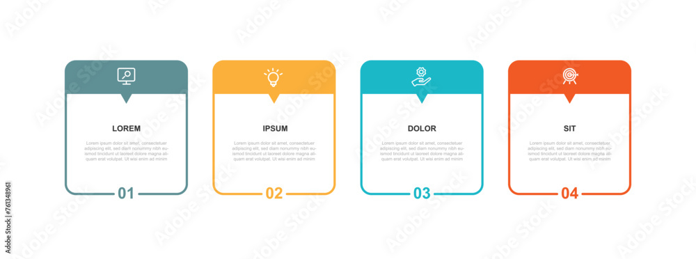 Poster Design frame template choice for business information. 
Vector template infographic with 4 step concept