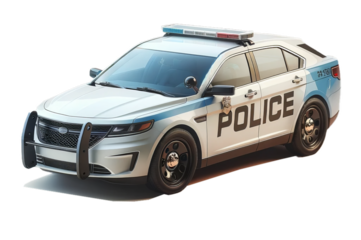 Police Car on a Transparent Background
